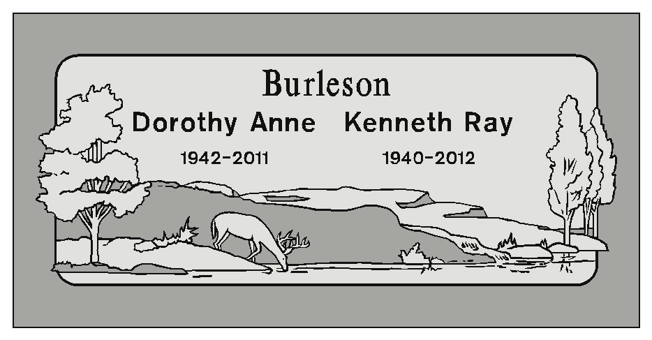 Burleson Monuments, Double Interment Grave Marker Designs, www.burlesonmonuments.com