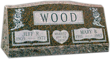 Slant Memorial headstone at www.burlesonmonuments.com