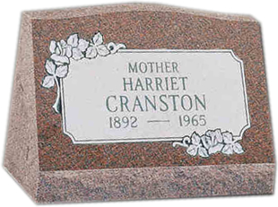 Slant Memorial headstone at www.burlesonmonuments.com